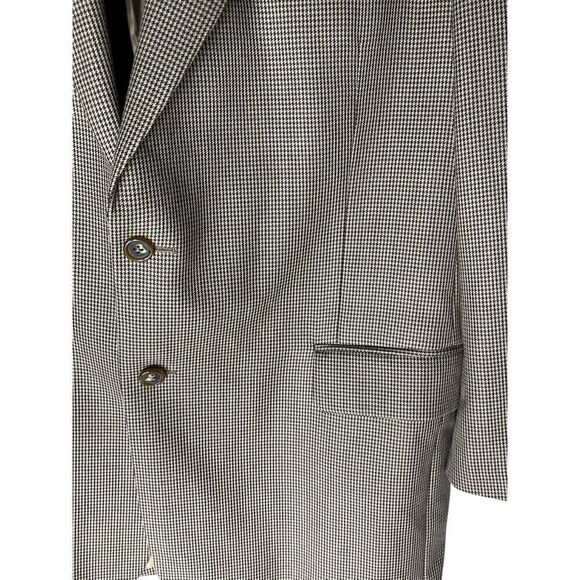 Jos A Bank Signature Collection Wool Brown Houndstooth Blazer Sport Coat Jacket - Picture 6 of 8